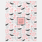 I Love You Gift Personalized Valentine Heart Throw Fleecedecke (Vorderseite)