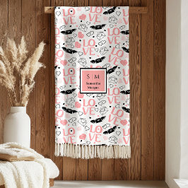 I Love You Gift Personalized Valentine Heart Throw Fleecedecke