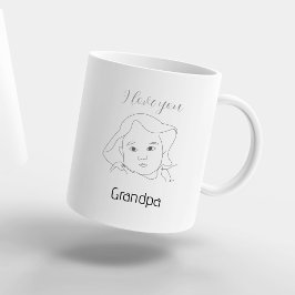 I love you Grandpa Custom Baby Face Portrait Kaffeetasse
