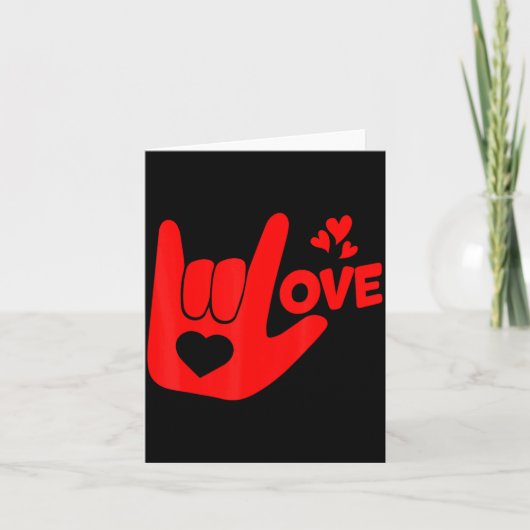 I Love You Hand Sign Asl Valentine Day Funny Wome  Karte (Vorderseite)