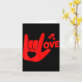 I Love You Hand Sign Asl Valentine Day Funny Wome  Karte (Gelbe Blume)