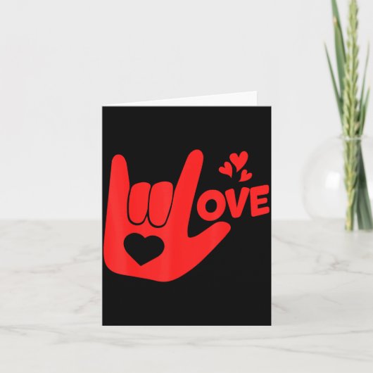 I Love You Hand Sign Asl Valentine' Day Funny Wome Karte (Vorderseite)