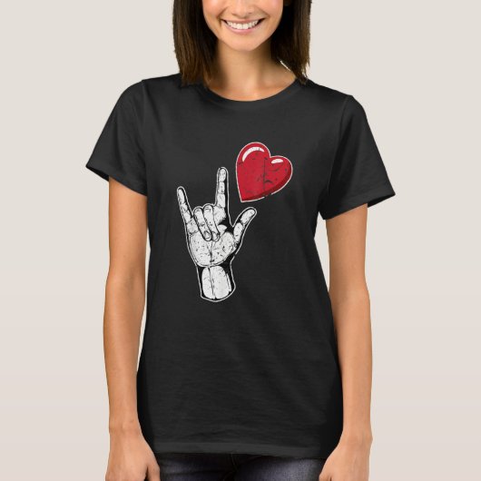 I Love You Hand Sign Valentines Day Language_1 T-Shirt (Vorderseite)