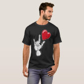 I Love You Hand Sign Valentines Day Shirt Language (Vorne ganz)