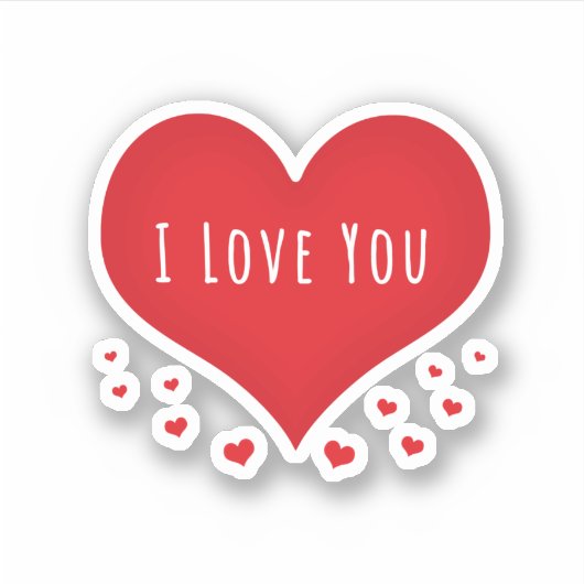 I love you hearts aufkleber (Vorderseite)