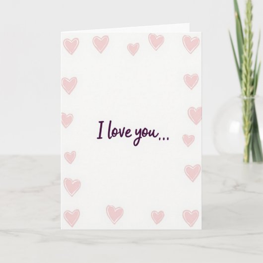 I Love You Hearts Handmade Card Karte (Vorderseite)