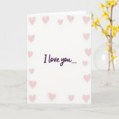 I Love You Hearts Handmade Card Karte (Gelbe Blume)