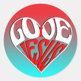 I love you Jesus pixel art Runder Aufkleber