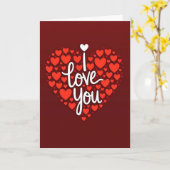 I Love You Layered Hearts Card Karte (Gelbe Blume)
