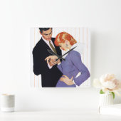 I Love You, Mama Girl Quadratische Wanduhr (Zuhause)