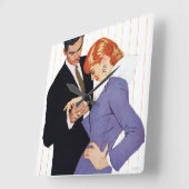 I Love You, Mama Girl Quadratische Wanduhr (Winkel)