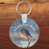 I Love You Mom Bluebird Personalized Schlüsselanhänger (Rückseite)