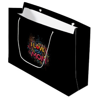 I Love You Mom / Bolsa de Regalo Estilo Grafiti Große Geschenktüte