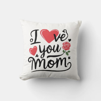 I Love You Mom Heartfelt Kids Design Kissen