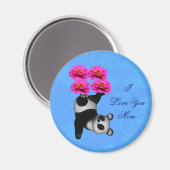 I Love You Mom Juggling Panda Magnet (Vorderseite/Rückseite)