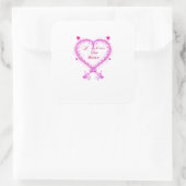 I Love You More Classic Romantic Design  Quadratischer Aufkleber (Tasche)