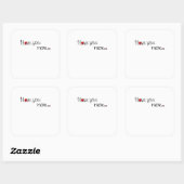 I Love You More Red Hearts Typography Design  Quadratischer Aufkleber (Blatt)