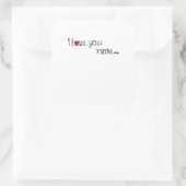 I Love You More Red Hearts Typography Design  Quadratischer Aufkleber (Tasche)
