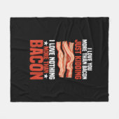 I Love You More Than Bacon Funny Breakfast Style Fleecedecke (Vorderseite (Horizontal))