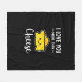 I Love You More Than Cheese Funny Kawaii Valentine Fleecedecke (Vorderseite (Horizontal))