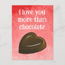 I love you more than chocolate feiertagspostkarte