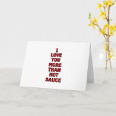 I Love You More Than Hot Sauce Funny Valentines Ca Karte (Gelbe Blume)