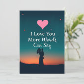  'I Love You More Words Can Say' Mom , mother day  Karte (Stehend Vorderseite)