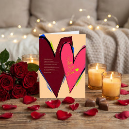 I Love You My Heart Abstract Brushstroke Feiertagskarte