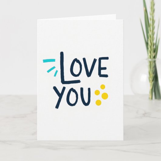 I Love You Navy Teal Art Card Karte (Vorderseite)