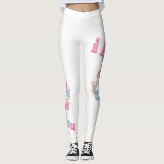 "i love you" Patch Art Leggings | Aesthetic Print (Vorderseite)