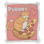 I Love You Purrry Much Funny Cat Lover Gift Aufkleber (Vorderseite)