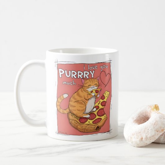 I Love You Purrry Much Funny Cat Lover Gift  Kaffeetasse (Mit Donut)