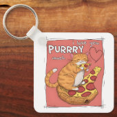 I Love You Purrry Much Funny Cat Lover Gift Schlüsselanhänger (Vorderseite)
