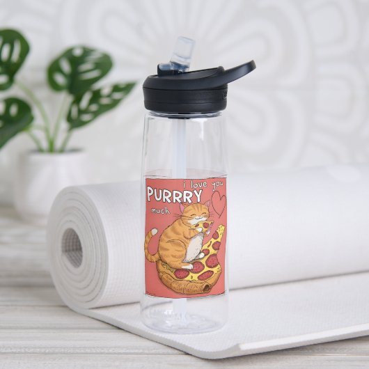 I Love You Purrry Much Funny Cat Lover Gift  Trinkflasche (Yoga (gedreht))