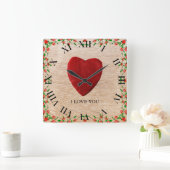 I love you quadratische wanduhr (Zuhause)