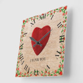 I love you quadratische wanduhr (Winkel)