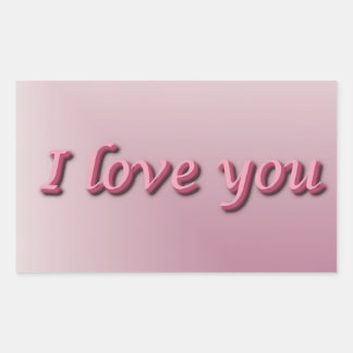 I love you. rechteckiger aufkleber