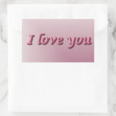 I love you. rechteckiger aufkleber (Tasche)