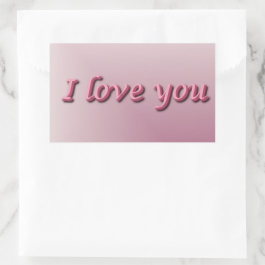 I love you. rechteckiger aufkleber (Tasche)
