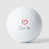 I Love You Red Heart Valentines Day For Husband Golfball (Vorderseite)
