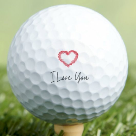 I Love You Red Heart Valentines Day For Husband Golfball