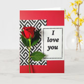I Love You Red Rose Maze Card Karte (Gelbe Blume)