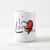I Love You Romantic Heart Art Kaffeetasse (Mittel)