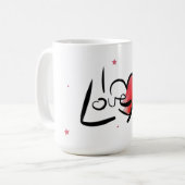 I Love You Romantic Heart Art Kaffeetasse (Vorderseite Links)