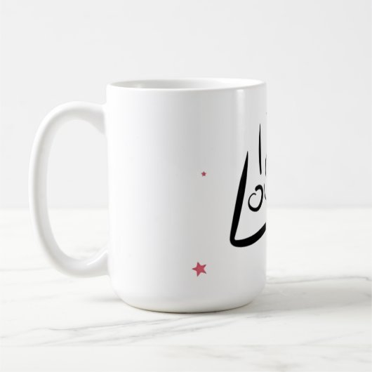 I Love You Romantic Heart Art Kaffeetasse (Links)