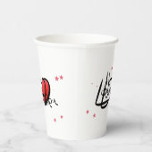 I Love You Romantic Heart Art Pappbecher (Rechts)