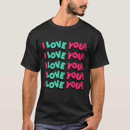 I Love You – Romantic Minimal Love Design T-Shirt (Vorderseite)