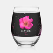 I Love You - Rose -Valentines Personalized Trendy Weinglas Ohne Stiel (Rückseite)
