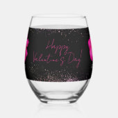 I Love You - Rose -Valentines Personalized Trendy Weinglas Ohne Stiel (Links)