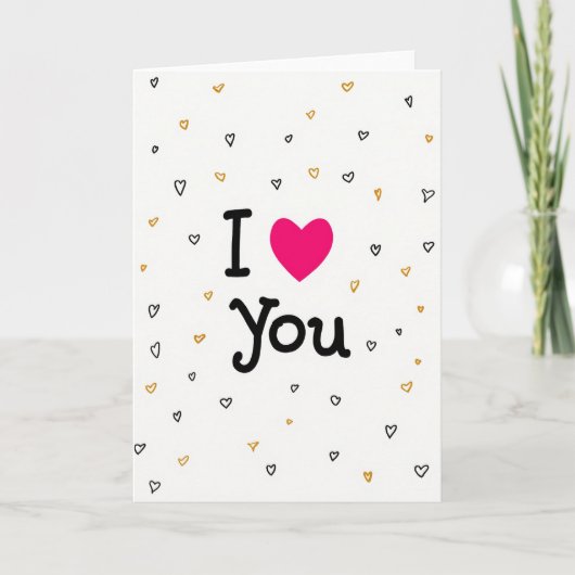 I Love You Scattered Hearts Card Karte (Vorderseite)